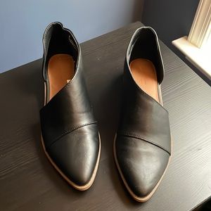 Black loafer flats